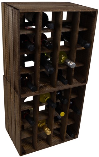 2er set weinregal 16er - 16er, dunkel